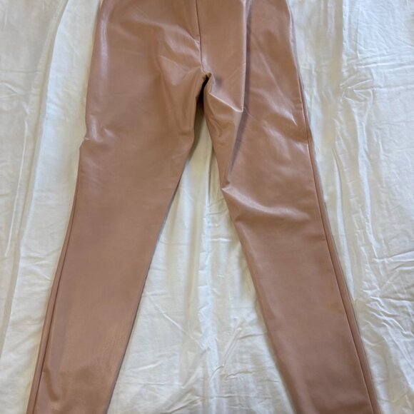 Express Faux Leather Leggings – Light Blush Pink, Size S - Picture 3 of 7